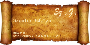 Szemler Géza névjegykártya
