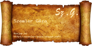 Szemler Géza névjegykártya